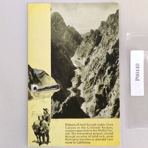Burlington Route Moffat Tunnel Train 1940s Postcard Colorado Rockies Gore Canyon